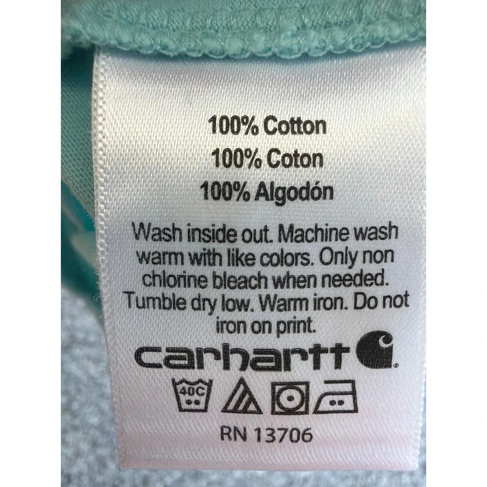 Carhartt Baby Girls Aqua Blue Farm Animal Graphic Snap Bodysuit 3M Cotton